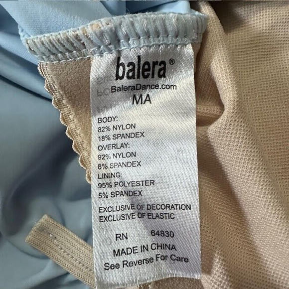 Balera Sz Medium Maxi Dress Double Cowl Stretch Mesh Overlay Dance lyrical - Picture 8 of 10